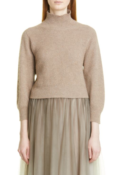 Rib Funnel Neck Sweater