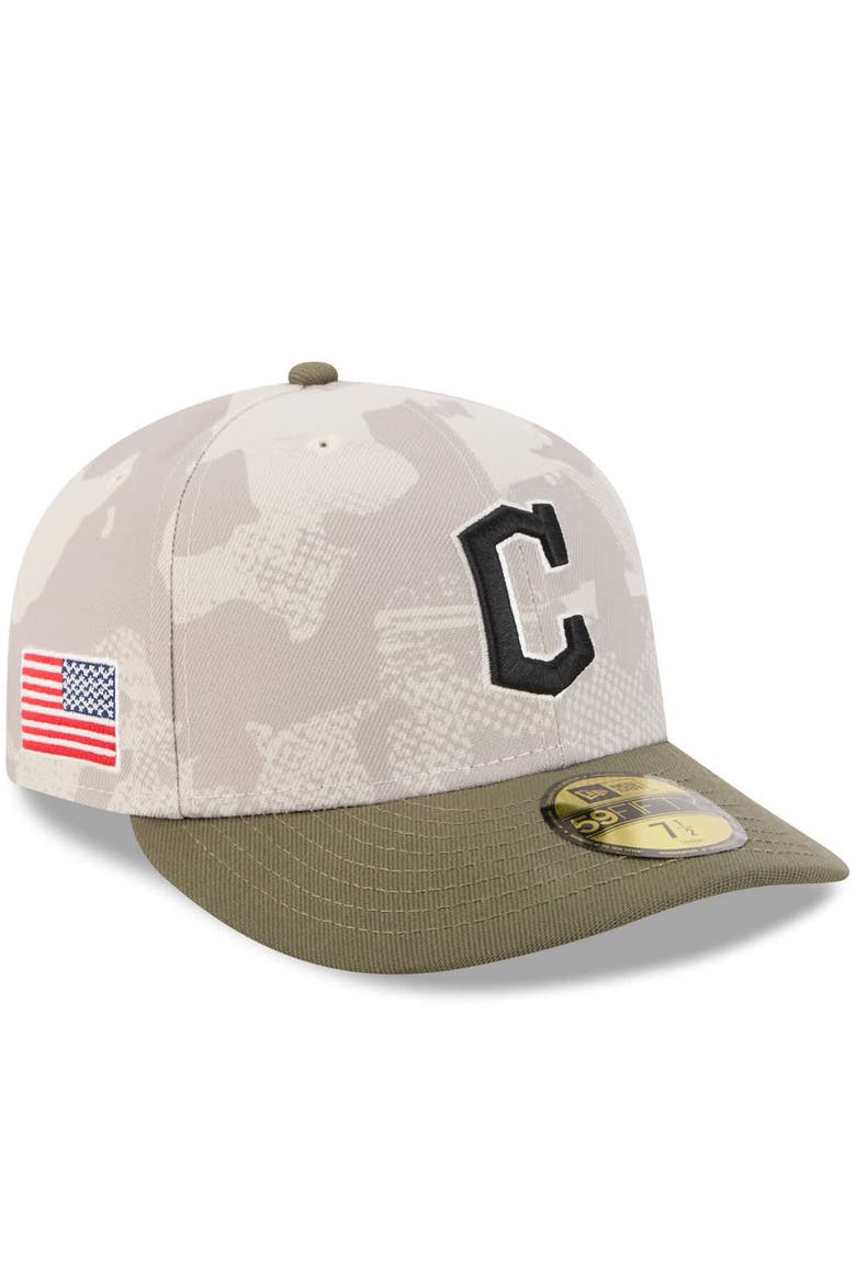 Men's New Era Light Beige/Olive Cleveland Guardians 2025 Armed Forces Day 59FIFTY Fitted Hat, Main, color, Light Beige