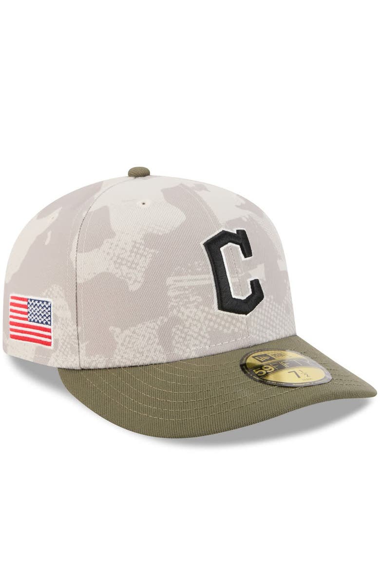 New Era Men's New Era Light Beige/Olive Cleveland Guardians 2025 Armed Forces Day 59FIFTY Fitted Hat, Main, color, Light Beige