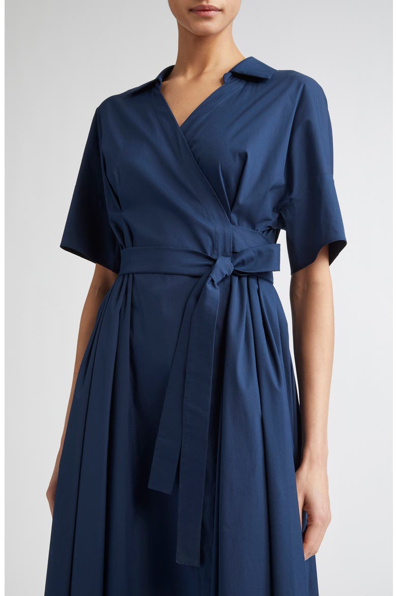 Sarah Stretch Poplin Wrap Shirtdress, Alternate, color, CORNFLOWER BLUE