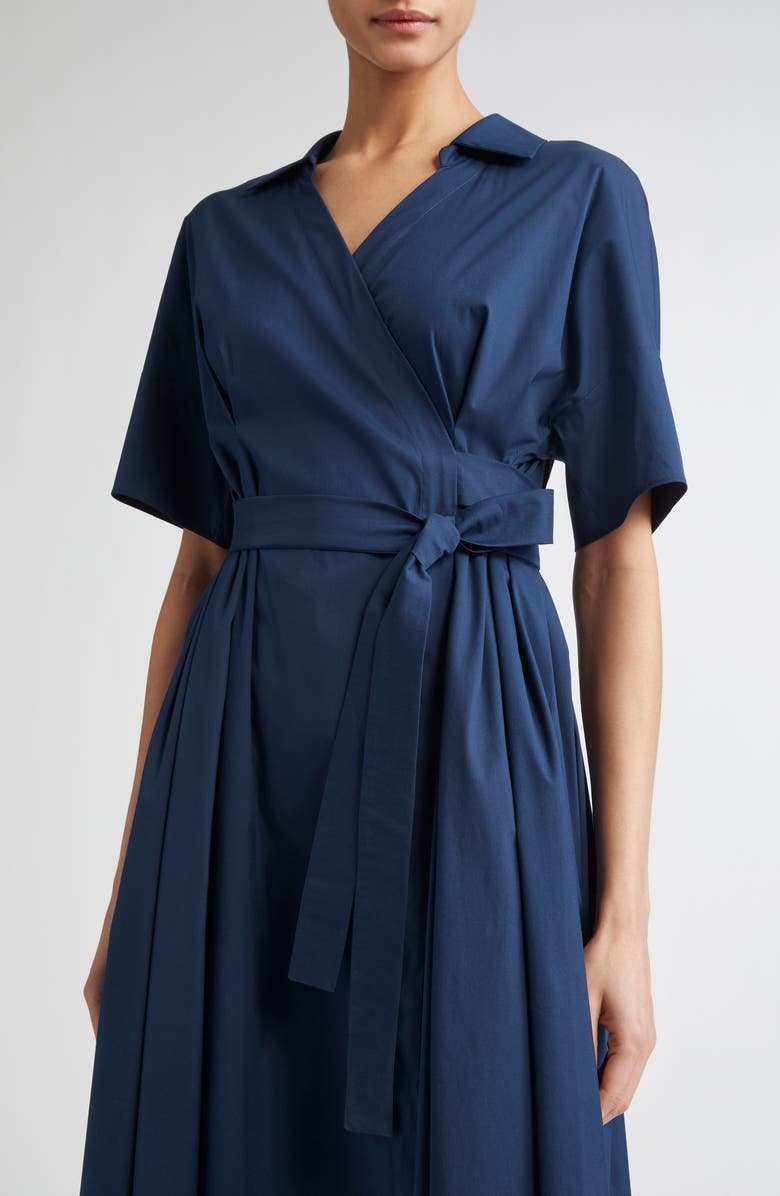 Max Mara Sarah Stretch Poplin Wrap Shirtdress, Alternate, color, Cornflower Blue