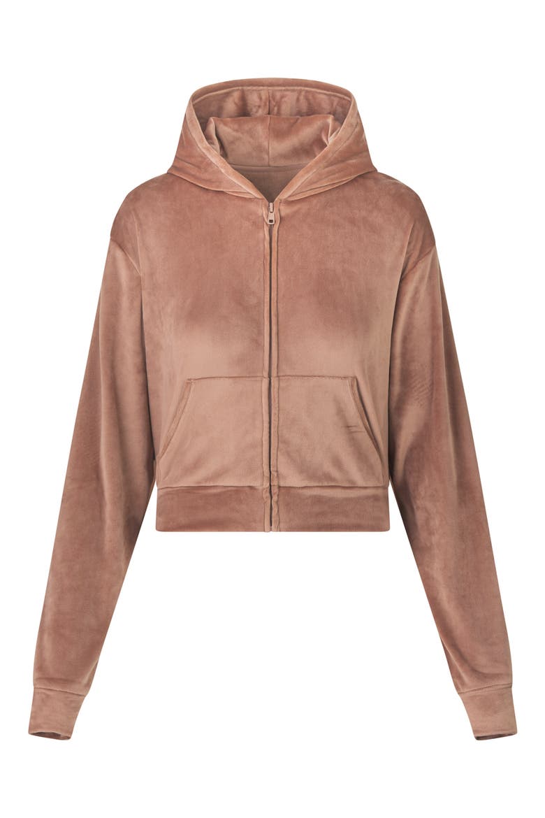 Velour Women's Hoodie, Main, color, SIENNA