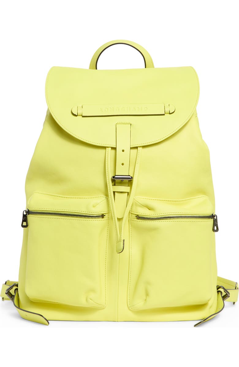 Longchamp 3D Leather Backpack, Main, color, Neon
