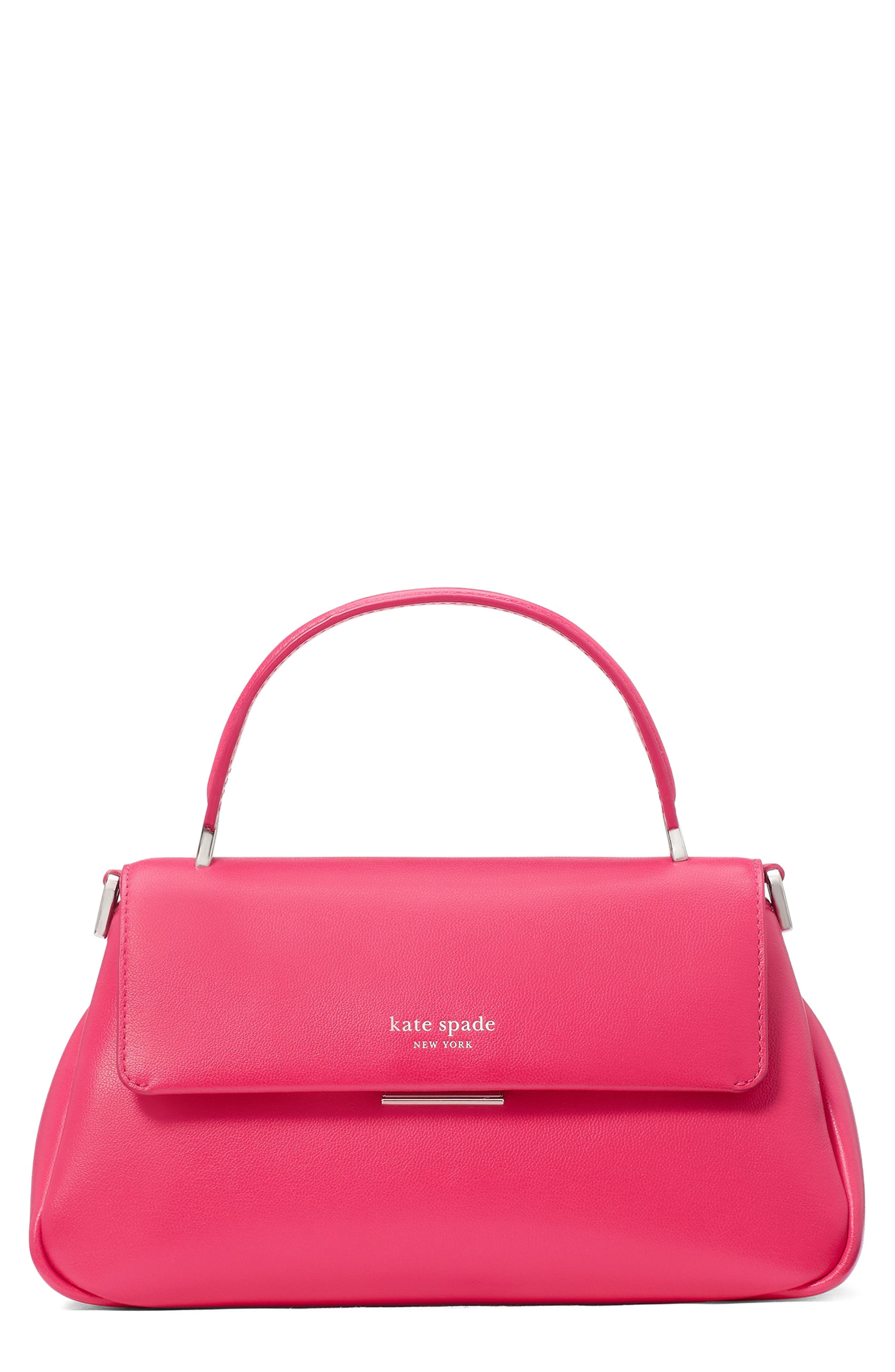 grace leather top handle bag, Main, color, ROSEHIP