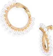 Cara Faux Pearl Front/Back Earrings