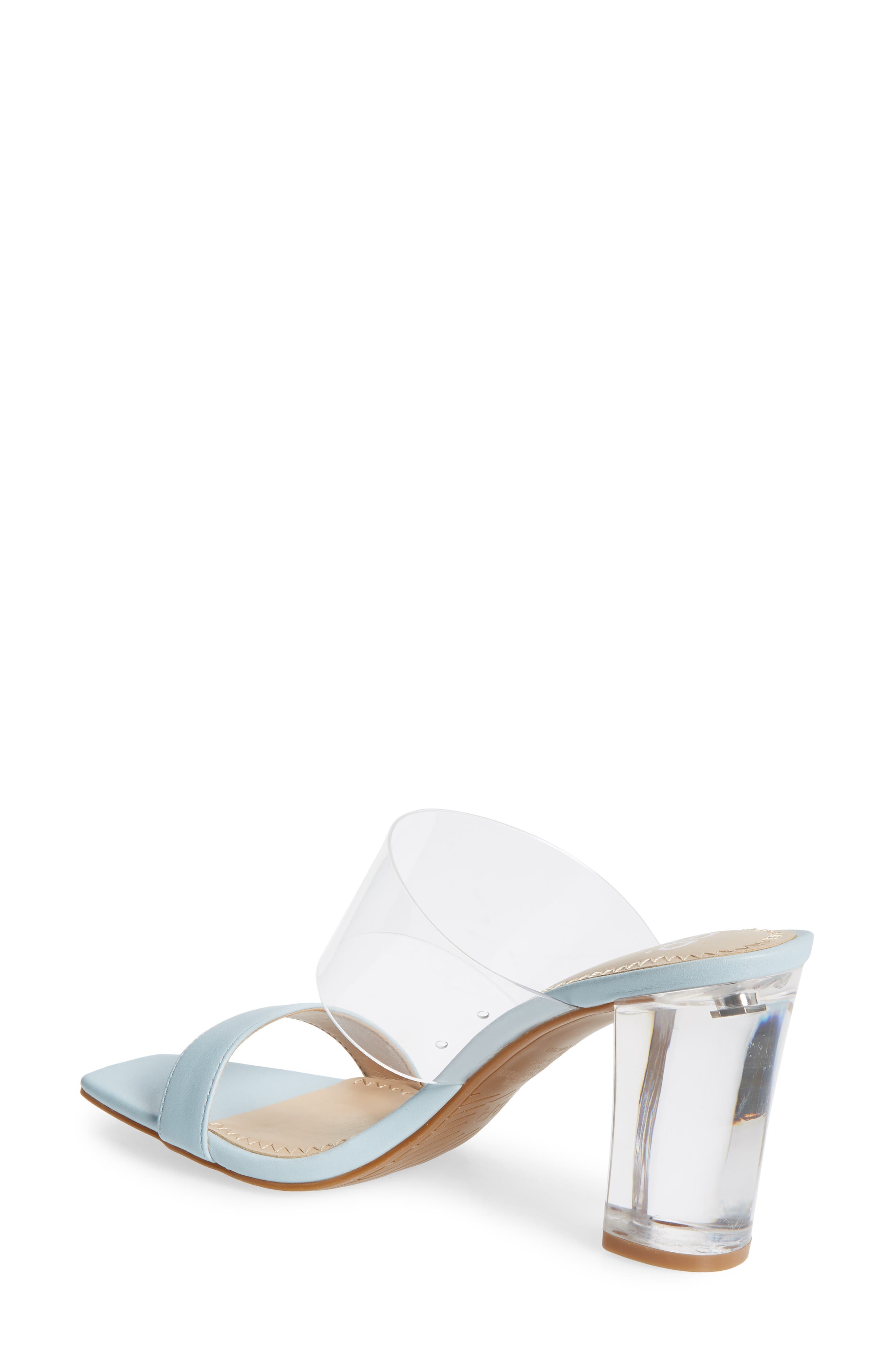 Naomi Clear Block Heel Sandal, Alternate, color, LIGHT BLUE FAUX LEATHER