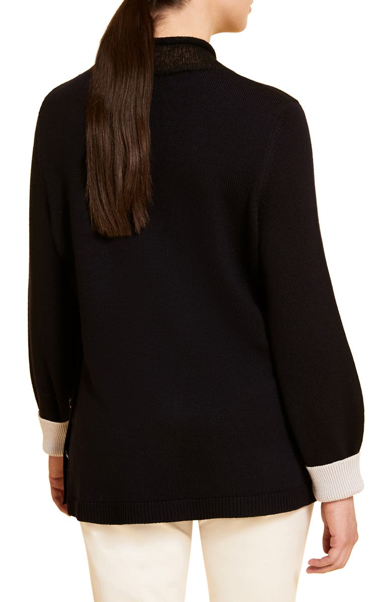 Marina Rinaldi Asia Two Tone Virgin Wool Sweater, Alternate, color, 