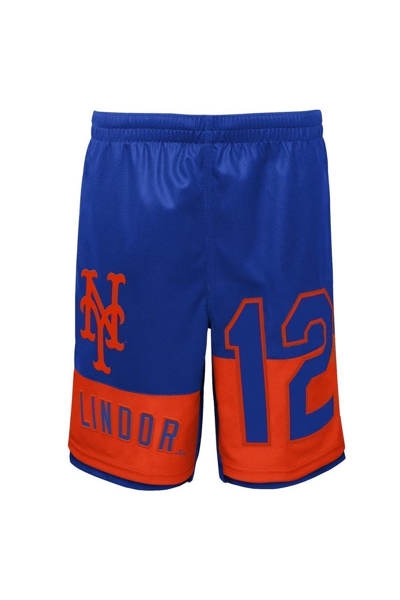 Youth Francisco Lindor Royal New York Mets Pandemonium Name & Number Shorts, Alternate, color, Royal