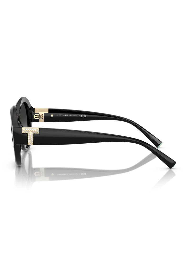 53mm Gradient Round Sunglasses, Alternate, color, BLACK