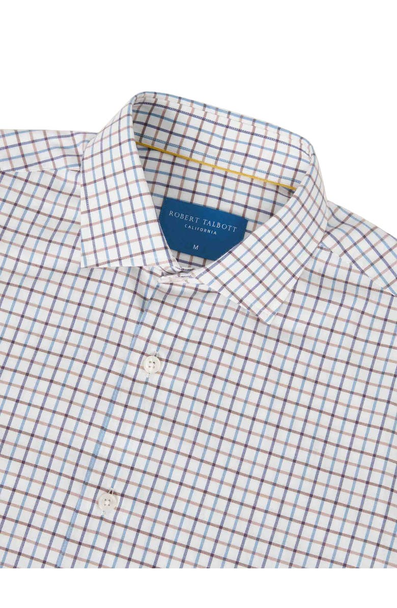 Robert Talbott Reynolds Ultra Light Weight Brushed Tattersall Shirt, Alternate, color, Flax Multi