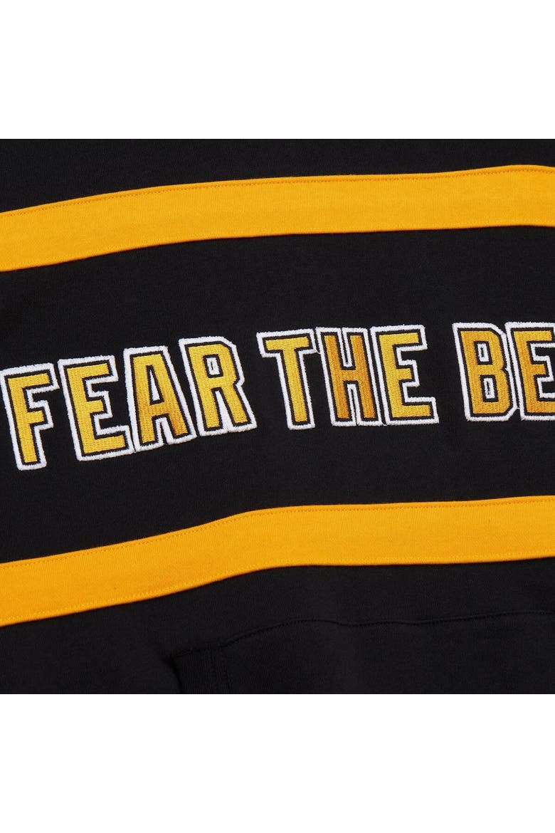 Men's Mitchell & Ness Black Boston Bruins Head Coach Slogan Pullover Hoodie, Alternate, color, Black