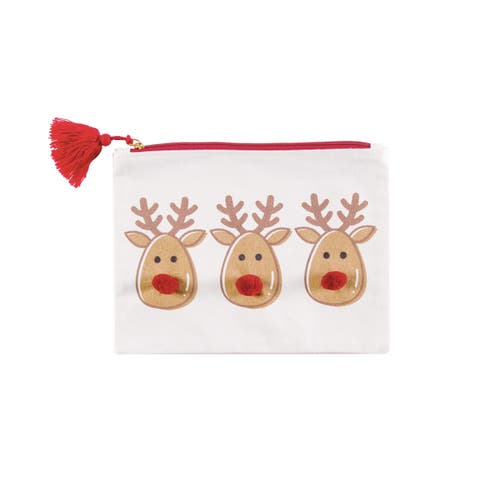 9" x 12" Reindeers Christmas Zipper Makeup Bag Organizer Pouch