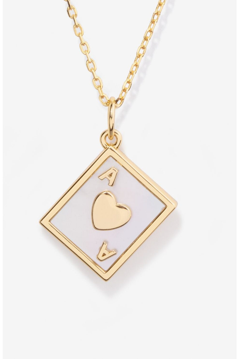 Ace of Heart Necklace, Main, color, Mother Of Pearl