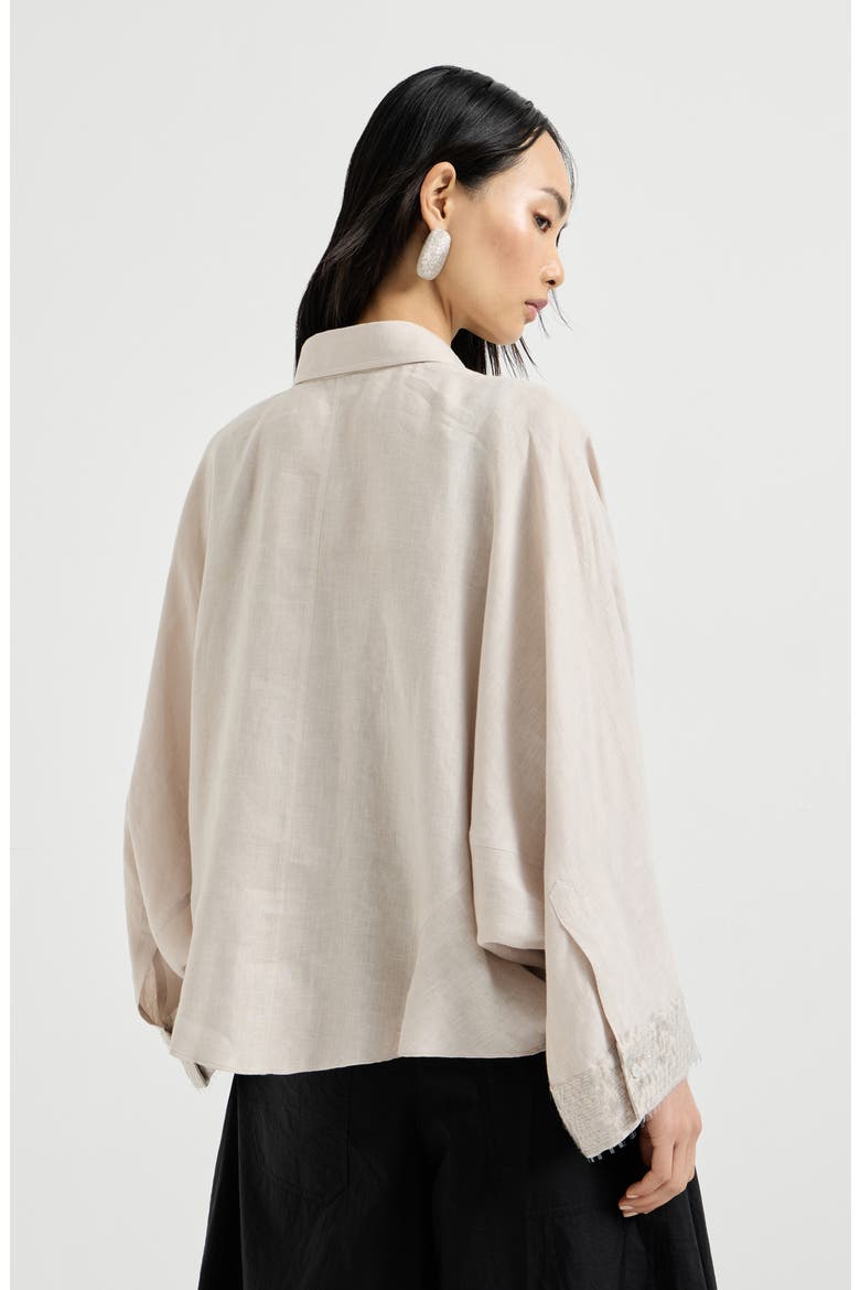 Dazzling cascade cuffs shirt, Alternate, color, Beige