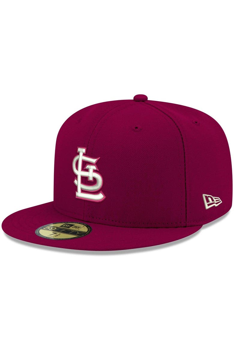 Men's New Era Cardinal St. Louis Cardinals White Logo 59FIFTY Fitted Hat, Main, color, Cardinal