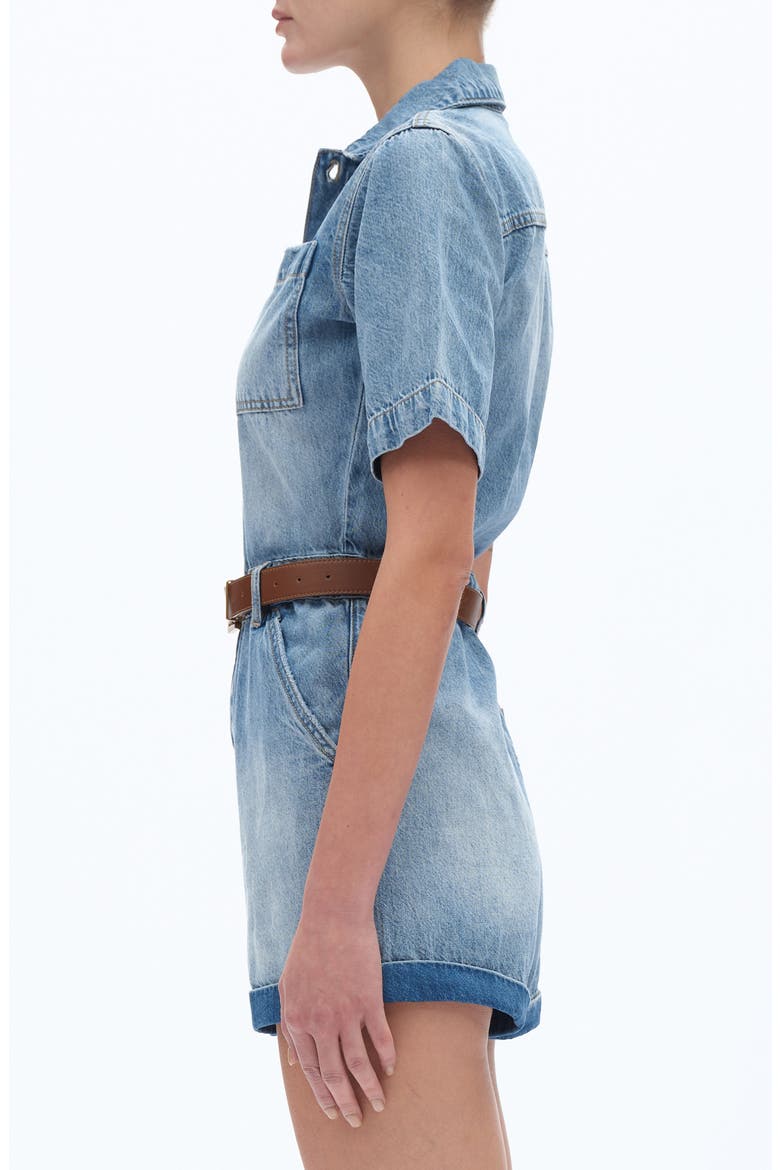 Chloe Denim Romper, Alternate, color, DOVE