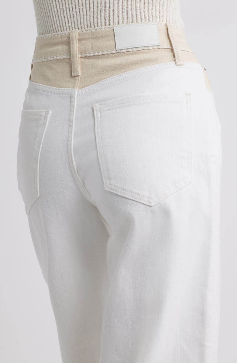 Rails Getty High Waist Crop Wide Leg Jeans, Alternate, color, Crema Embroidered