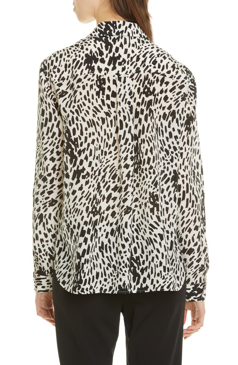 Lafayette 148 New York Zora Spot Print Silk Blouse, Alternate, color, 