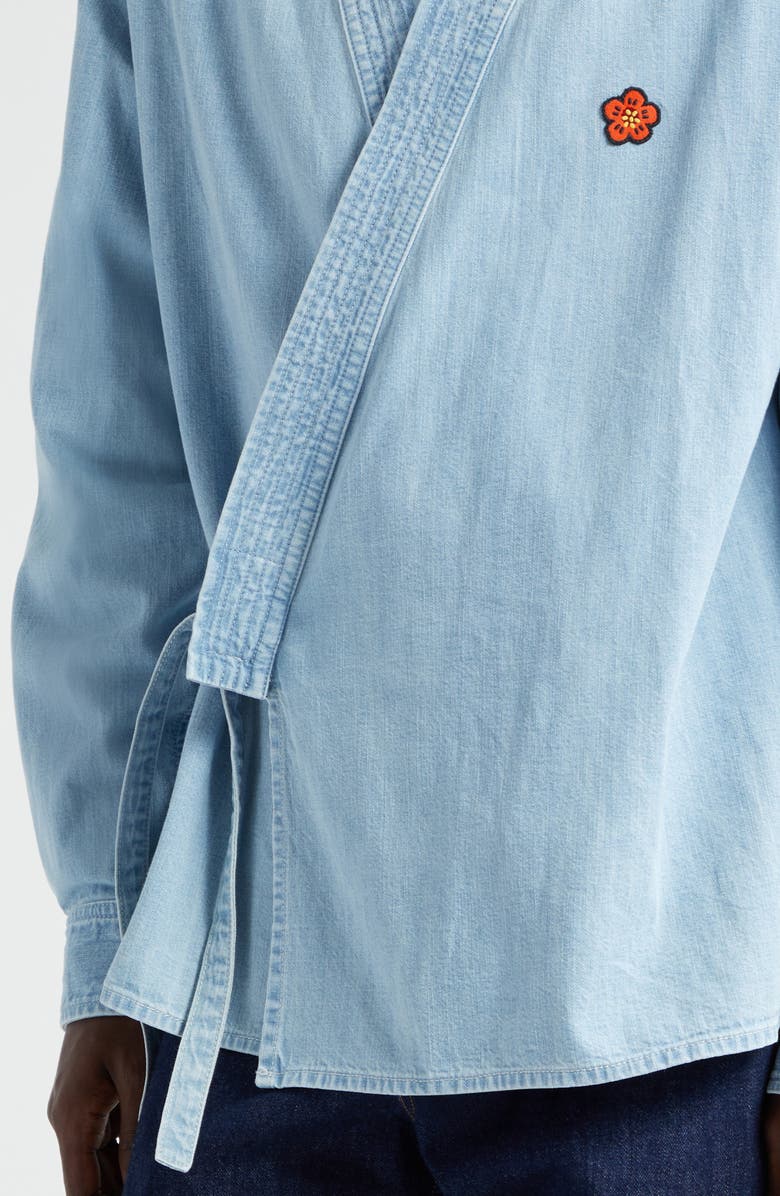 KENZO Cotton Denim Kimono Jacket, Alternate, color, 