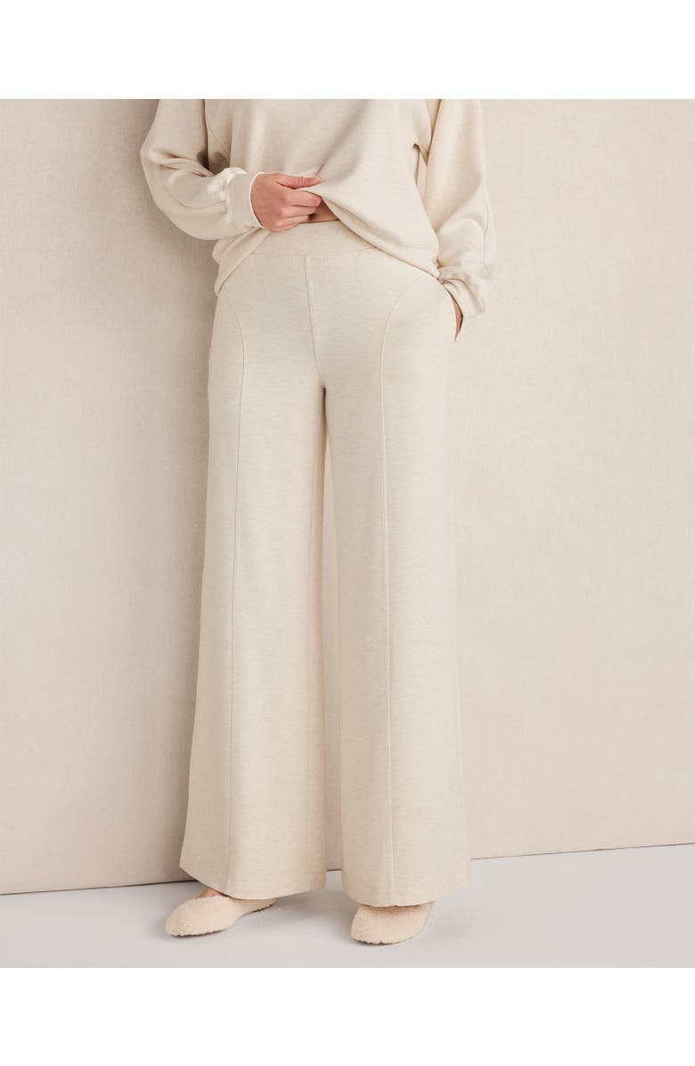Haven Well Within Soft Knit Wide Leg Pants, Main, color, Sandstone Hthr
