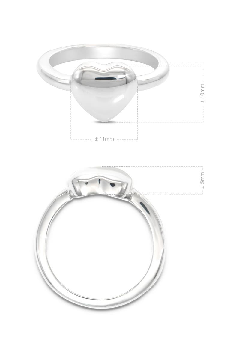 DEVATA Puffy Heart Ring in Sterling Silver, Alternate, color, Silver