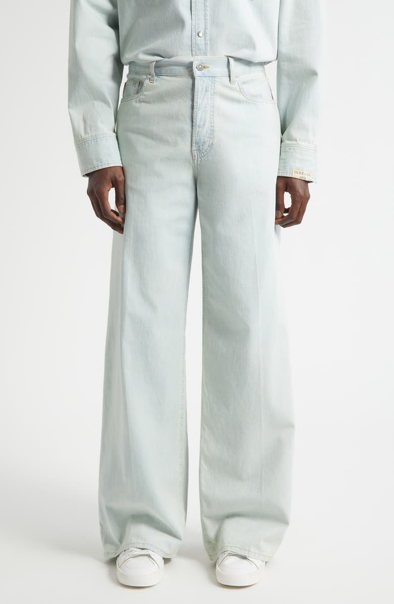 Golden Goose Journey Parker Wide Leg Jeans, Main, color, Light Blue