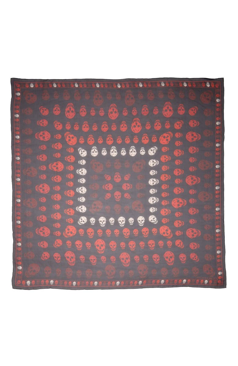 McQueen Alexander McQueen Skull Print Chiffon Scarf, Main, color, 