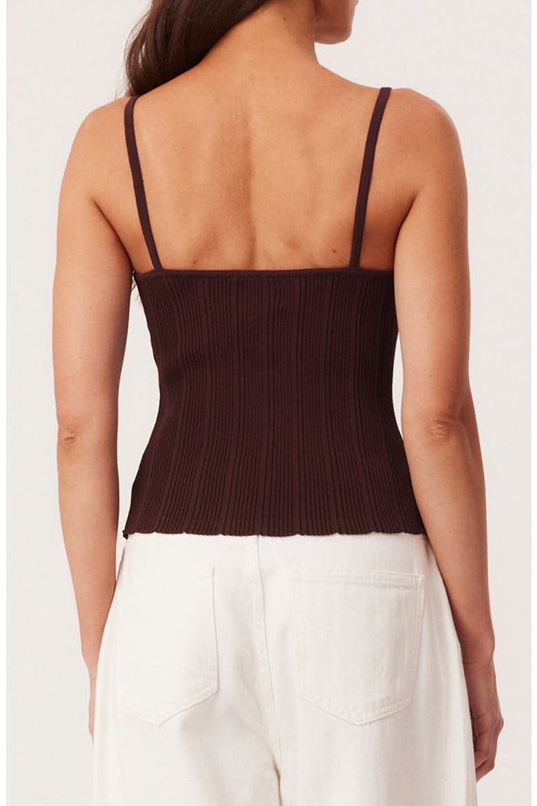 Odessa Bead Lined Rib Camisole, Alternate, color, CHOCOLATE