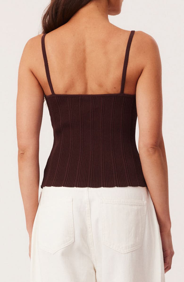 SNDYS Odessa Bead Lined Rib Camisole, Alternate, color, Chocolate