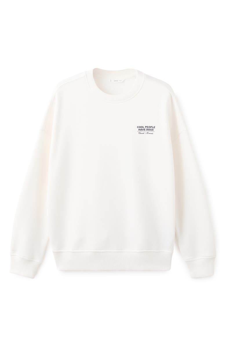 MANGO TEEN Cool People Have Dogs Sweatshirt, Alternate, color, Off White