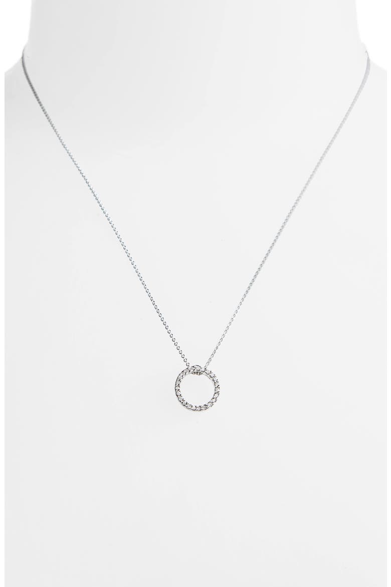'Tiny Treasures' Small Diamond Circle Pendant Necklace, Alternate, color, WHITE GOLD