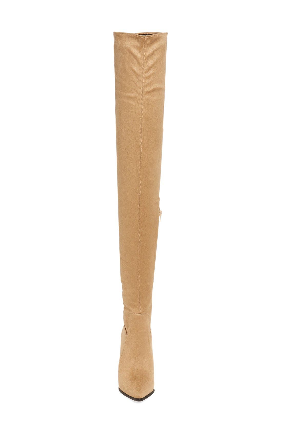 'Sherise' Over the Knee Boot, Alternate, color, BEIGE SUEDE
