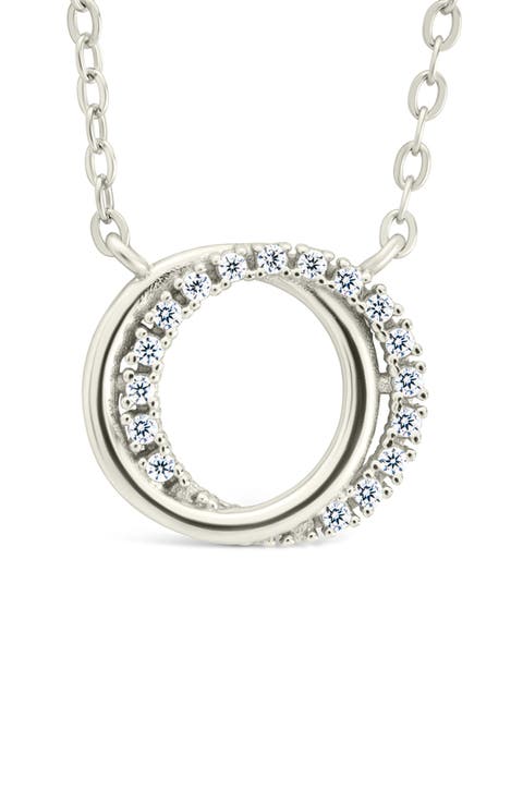 Interlocking Cubic Zirconia Pendant Necklace