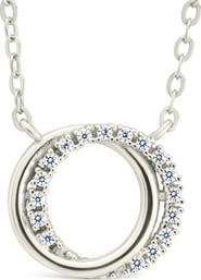 Sterling Forever Interlocking Cubic Zirconia Pendant Necklace