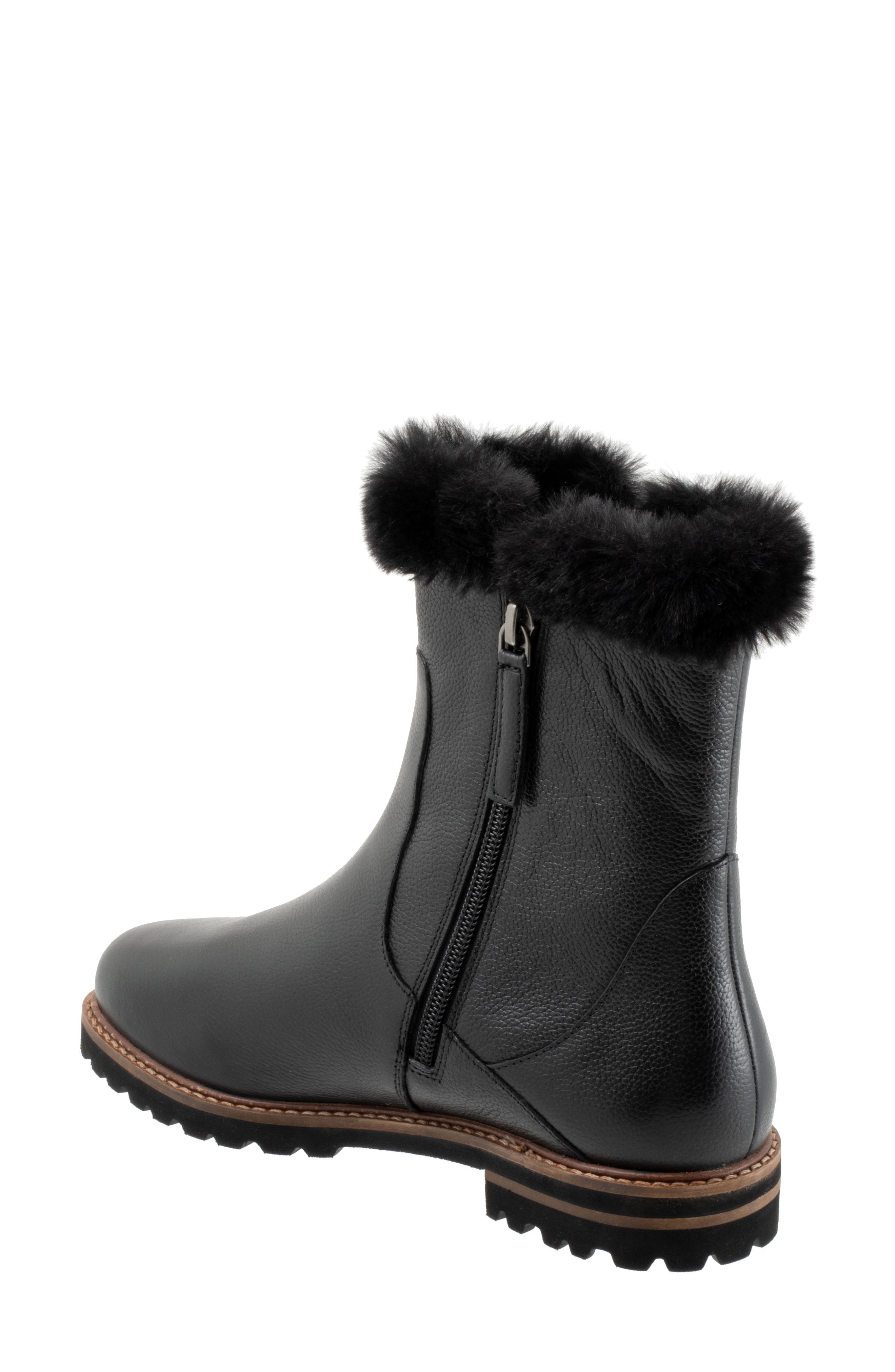Trotters Forever Faux Shearling Trim Boot, Alternate, color, Black