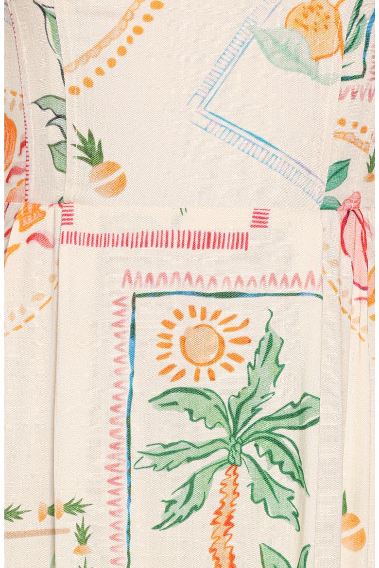 Lindon Strapless Maxi Dress, Alternate, color, CREAM PALM PRINT