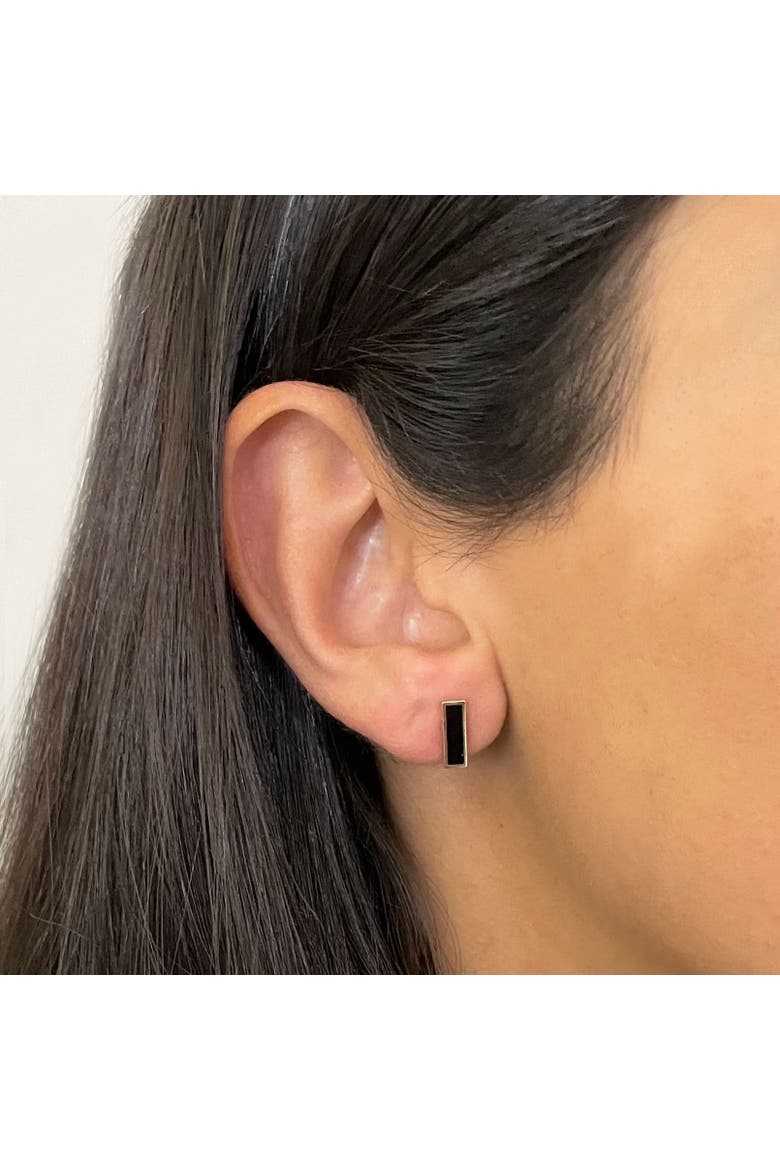 Onyx Bar Stud Earrings, Alternate, color, Onyx