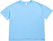 90 DEGREE BY REFLEX Deluxe Textured High Low Activewear T-Shirt