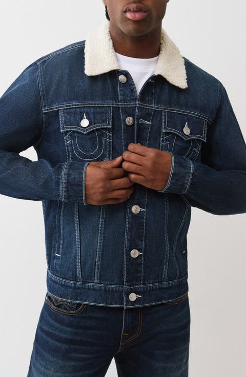 Jessie Faux Shearling Collar Denim Jacket