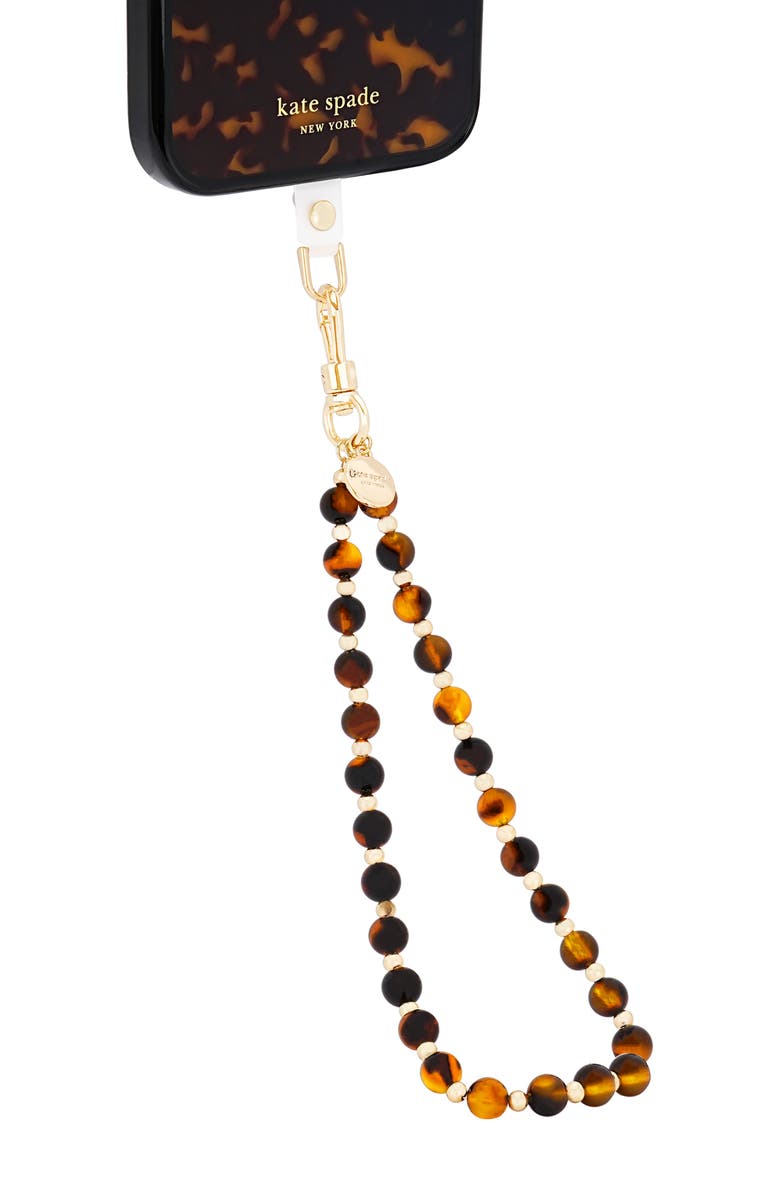 Kate Spade New York anchor phone charm, Alternate, color, Tortoise