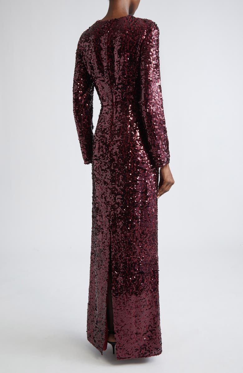 Erdem Embellished Sequin Long Sleeve Gown, Alternate, color,
