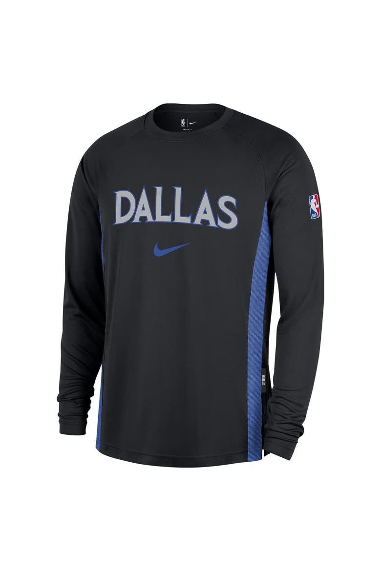 Men's Nike  Black Dallas Mavericks 2025/26 City Edition Authentic Pregame Dri-FIT Long Sleeve Shooting T-Shirt, Alternate, color, Black
