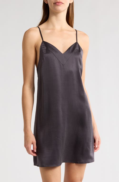 Nordstrom Sandwashed Silk Chemise In Grey Stonehenge