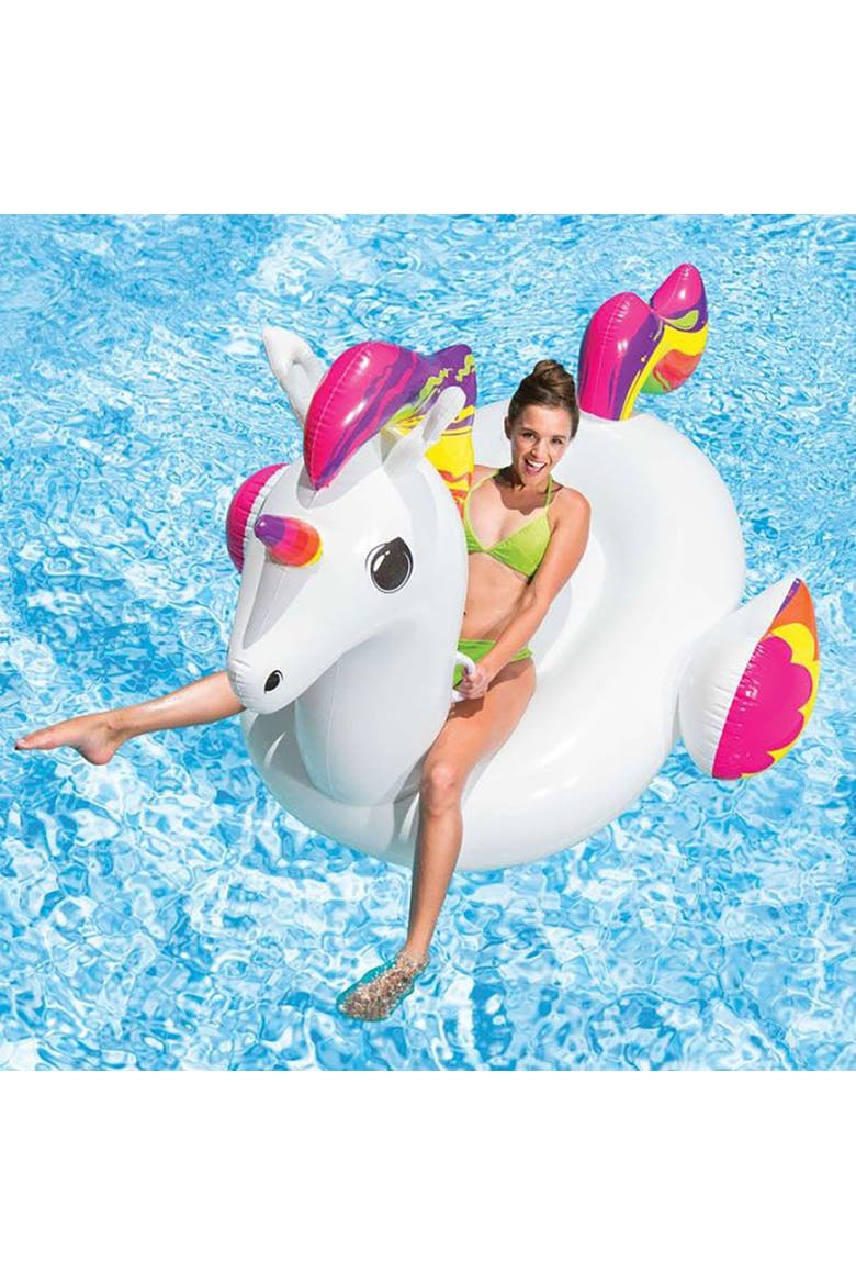 Unicorn Inflatable Rideon, Alternate, color, Multicolored