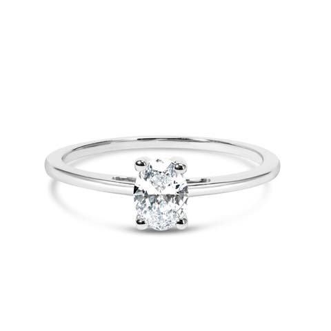 14K White Gold 1/2 Cttw Lab Grown Diamond Engagement Ring