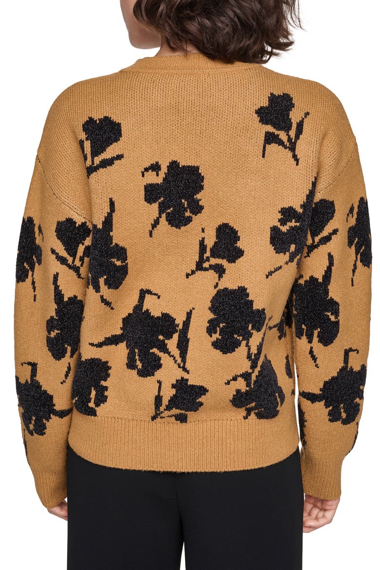 Floral Sequin Sweater, Alternate, color, METAL BRONZE