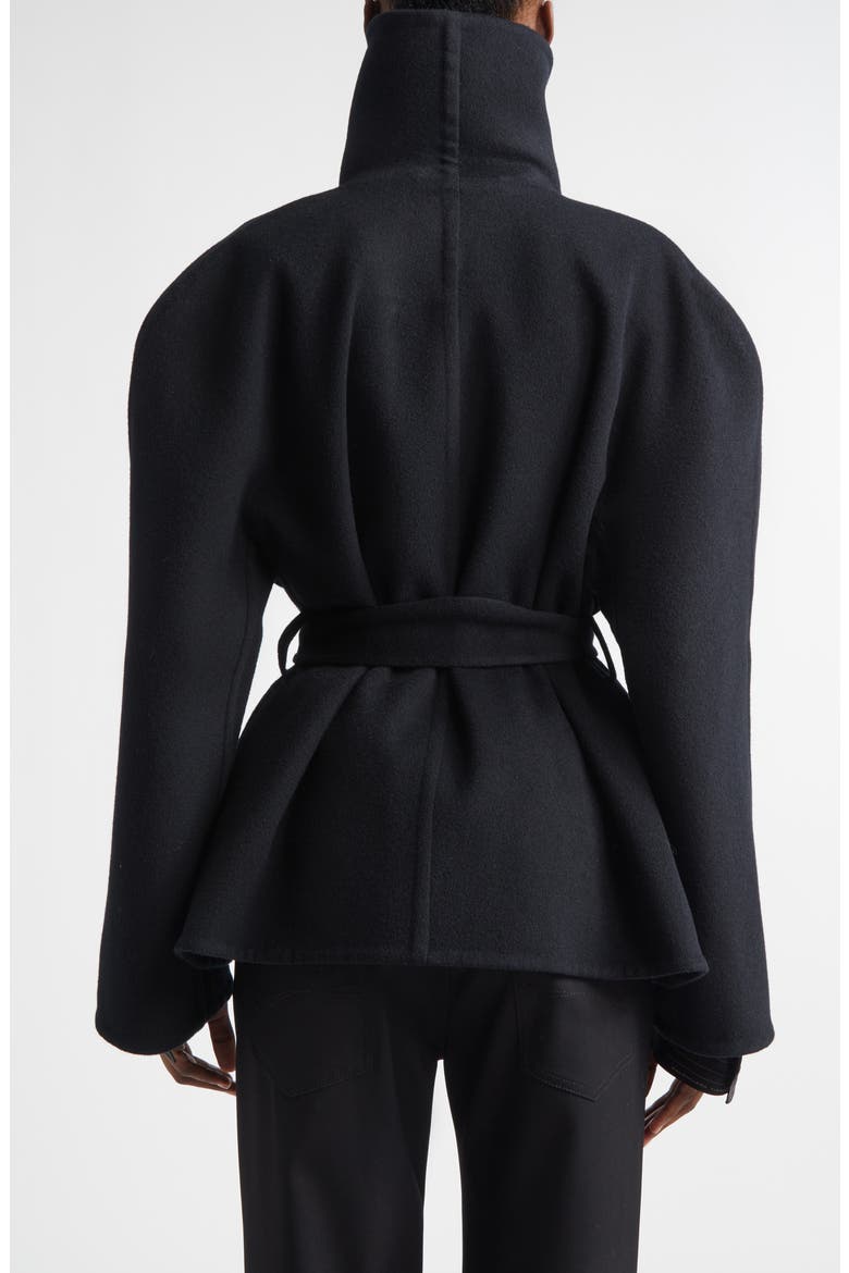 Short Double Face Wool Wrap Coat, Alternate, color, 1000 BLACK