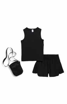 YOGALICIOUS Kids' Lunatek Around Town Tank, Shorts & Crossbody Bag Set