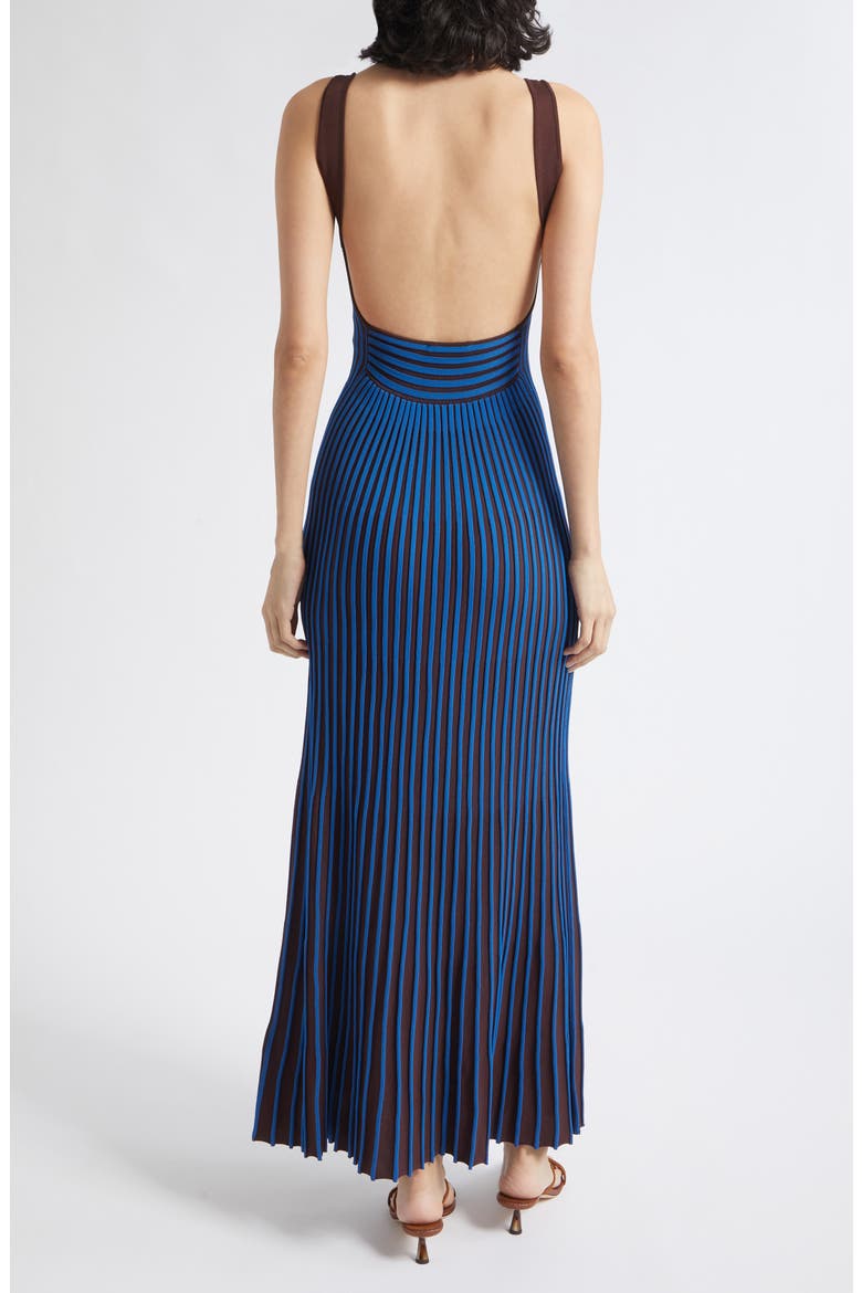 Claretta Stripe Sleeveless Maxi Dress, Alternate, color, ESPRESSO/ COBALT