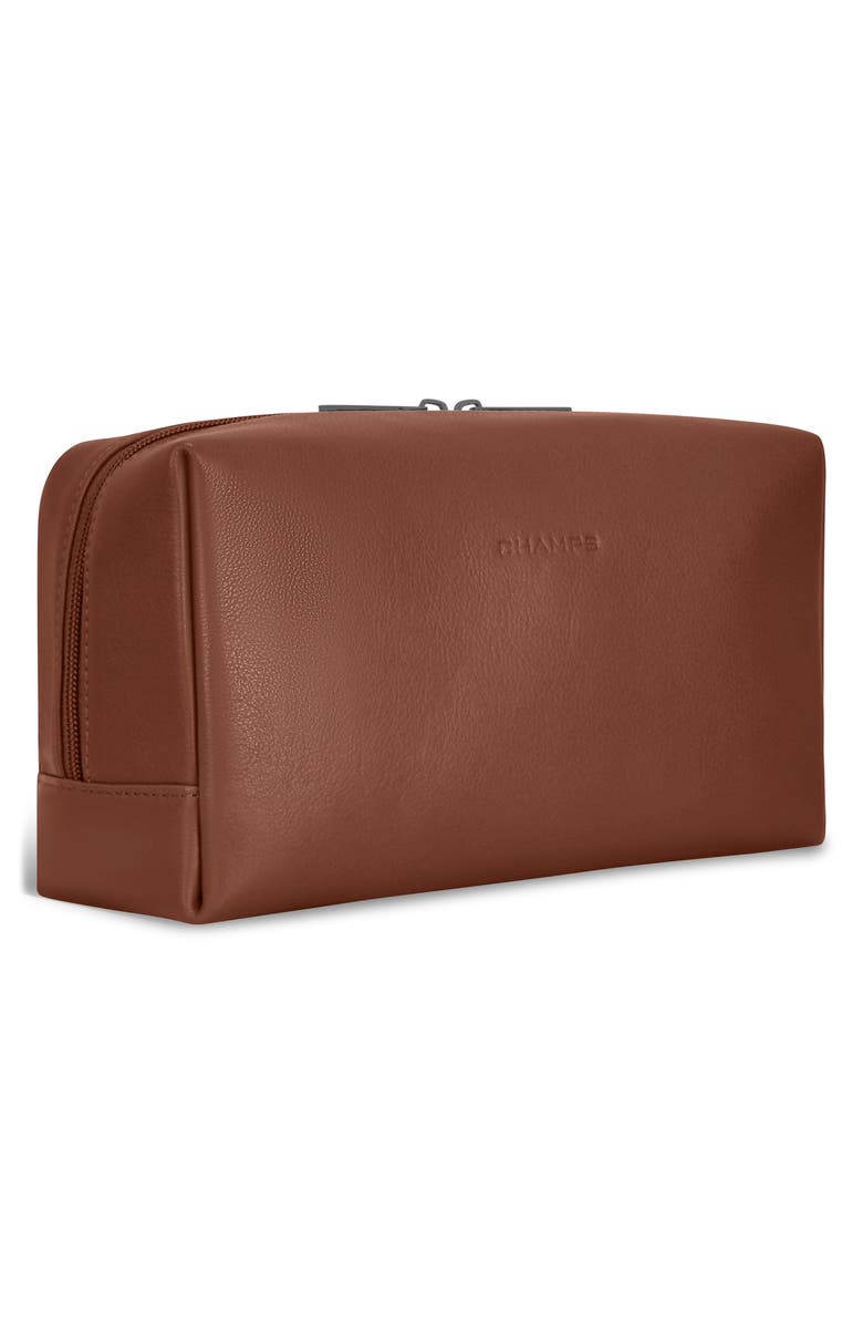CHAMPS Onyx Leather Dopp Kit, Alternate, color, Brown